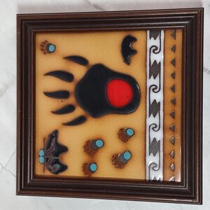 Masterworks "Bear Paw" Handcrafted Ceramic Tile Trivet